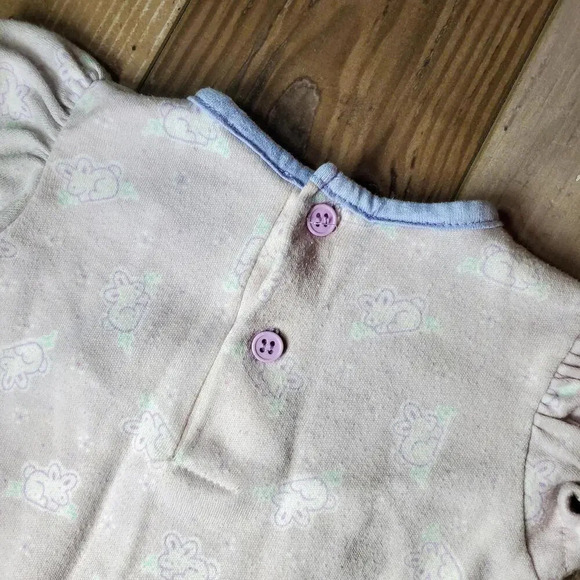 Little Miracles Baby Girl Purple & White 3/6M Spring Bunny Rabbit Bubble Romper - Picture 5 of 13